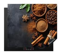 KitchenYeah© Cubre Vitrocerámica - Protector Vitroceramica Induccion 60x52 cm - Tapa Vitroceramica - Protector de Vitroceramica Canela - Concreto - Café - Canela en rama - Especias