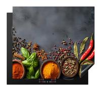 KitchenYeah© Cubre Vitrocerámica - Protector Vitroceramica Induccion 60x52 cm - Tapa Vitroceramica - Protector de Vitroceramica Hierbas - Concreto - Especias - Pimienta