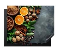 KitchenYeah© Cubre Vitrocerámica - Protector Vitroceramica Induccion 65x52 cm - Tapa Vitroceramica - Protector de Vitroceramica Especias - Frutas - Concreto - Nueces - Naranja