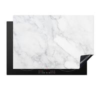KitchenYeah© Cubre Vitrocerámica - Protector Vitroceramica Induccion 77x51 cm - Tapa Vitroceramica - Protector de Vitroceramica Mármol - Blanco - Gris - Lujo - Aspecto mármol - Piedra
