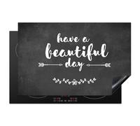 KitchenYeah© Cubre Vitrocerámica - Protector Vitroceramica Induccion 80x52 cm - Tapa Vitroceramica - Protector de Vitroceramica Cita - Que tengas un buen día - Gris - Blanco