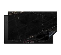 KitchenYeah© Cubre Vitrocerámica - Protector Vitroceramica Induccion 90x52 cm - Tapa Vitroceramica - Protector de Vitroceramica Mármol - Negro - Oro - Chic - Aspecto mármol - Diseño