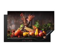 KitchenYeah© Cubre Vitrocerámica - Protector Vitroceramica Induccion 90x52 cm - Tapa Vitroceramica - Protector de Vitroceramica Verduras - Frutas - Rústico - Mesa
