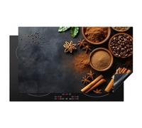 KitchenYeah© Cubre Vitrocerámica - Protector Vitroceramica Induccion 91x52 cm - Tapa Vitroceramica - Protector de Vitroceramica Canela - Concreto - Café - Canela en rama - Especias