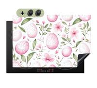 KitchenYeah© Cubre Vitrocerámica - Protector Vitroceramica Placa Induccion 52x78 cm - Antisalpicaduras Cocina, Encimera, Protectora Patrón - Huevos - Rosa - Pascua