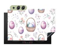 KitchenYeah© Cubre Vitrocerámica - Protector Vitroceramica Placa Induccion 52x78 cm - Antisalpicaduras Cocina, Encimera, Protectora Flores - Huevos de Pascua - Patrón