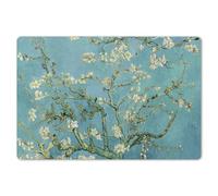 KitchenYeah© Manteles Individuales Lavables 6 Piezas 45x30 cm Salvamanteles Plástico Antideslizante Tapete Mesa Comedor Elegante Placemat Van Gogh - Almendro En Flor - Antiguos Maestros - Arte