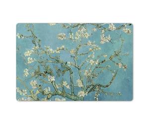KitchenYeah© Manteles Individuales Lavables 6 Piezas 45x30 cm Salvamanteles Plástico Antideslizante Tapete Mesa Comedor Elegante Placemat Van Gogh - Almendro En Flor - Antiguos Maestros - Arte