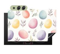 KitchenYeah© Protector Vitroceramica 52x78 cm Tapa para induccion Placa Encimera Cubre de Protectora Cocina, Salpicaduras, Antisalpicaduras Huevos - Colorido - Patrón