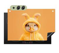 KitchenYeah© Protector Vitroceramica 52x78 cm Tapa para induccion Placa Encimera Cubre de Protectora Cocina, Salpicaduras, Antisalpicaduras Pascua - Disfraz - Pato