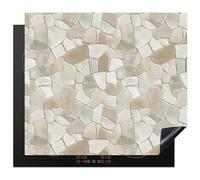 KitchenYeah© Protector Vitroceramica 59x52 cm Tapa para induccion Placa Encimera Cubre de Protectora Cocina Mosaico - Piedras - Beige
