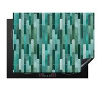 KitchenYeah© Protector Vitroceramica 70x52 cm Tapa para induccion Placa Encimera Cubre de Protectora Cocina Baldosas - Oblongas - Turquesa