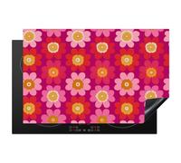 "KitchenYeah© Protector Vitroceramica 81x52 cm Tapa para induccion Placa Encimera Cubre de Protectora Cocina Flores - Retro - Colorido"