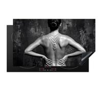 "KitchenYeah© Protector Vitroceramica 90x52 cm Tapa para induccion Placa Encimera Cubre de Protectora Cocina Espalda - Cadena - Retrato - Negro - Blanco - Glamour"