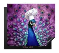 KitchenYeah© Protector Vitroceramica Tapa para induccion Placa Encimera | 57x51 cm - Cubre de Protectora Cocina Pavo real - Gorro Cocinero - Cool - Púrpura