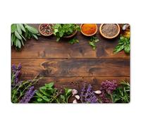 KitchenYeah© Set de 6 Manteles Individuales Plástico 45x30 cm Antimanchas y Antideslizantes Tapete Mesa Comedor Salvamantel Individual PVC Lavanda - Flores - Hierbas - Especias