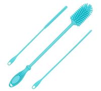 Kitchiny 12.5” Silicone Bottle Brush and Straw Cleaner Brush Set | Water Bottle Cleaner for Hydro Flasks, Tumblers, Glassware, Vases and Narrow Neck Containers