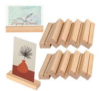 KITDAHOM 10 Piezas Soporte de Tarjetas - Soporte de Madera, Madera de Haya, Ideal Como Portatarjetas, Portamenús y Portafotos, Adecuado para Bodas, Fiestas y Restaurantes (105×25×15 mm