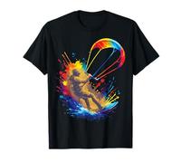 Kitesurf Art Splash - Deporte Extremo Jinete y alas Coloridas Camiseta