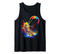 Kitesurf Art Splash - Deporte Extremo Jinete y alas Coloridas Camiseta sin Mangas