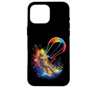 Kitesurf Art Splash - Deporte Extremo Jinete y alas Coloridas Carcasa para iPhone 16 Pro MAX