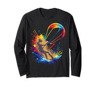 Kitesurf Art Splash - Deporte Extremo Jinete y alas Coloridas Manga Larga