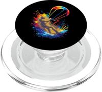 Kitesurf Art Splash - Deporte Extremo Jinete y alas Coloridas PopSockets PopGrip para MagSafe