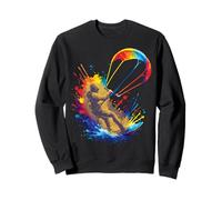 Kitesurf Art Splash - Deporte Extremo Jinete y alas Coloridas Sudadera