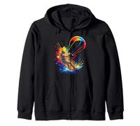 Kitesurf Art Splash - Deporte Extremo Jinete y alas Coloridas Sudadera con Capucha