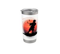 Kitesurf entusiasta montar una silueta de ola y puesta de sol Vaso térmico de acero inoxidable de doble pared