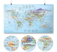 Kitesurf Map by Awesome Maps - Mapa mundial ilustrado para kitesurfistas - reescribible - 97,5 x 56 cm