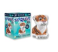 Kitfix - Sequin Art 3D Tigre - Imagen de lentejuelas 3D - Kit de bricolaje para jóvenes, adultos y niños a partir de 8+ - 1122