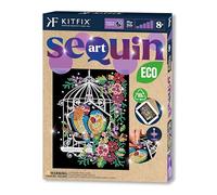 Kitfix - Sequin Art Purple ECO - Jaula de pájaros - 27 x 36cm - Imagen de lentejuelas - Kits de bricolaje para niños, jóvenes y adultos 8+ - 2310