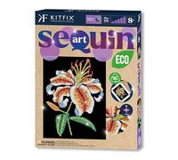 Kitfix - Sequin Art Purple ECO - Lirio tigre - 27 x 36cm - Imagen de lentejuelas - Kits de bricolaje para niños, jóvenes y adultos 8+ - 2405