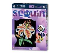 Kitfix - Sequin Art Purple - Lirio tigre - Imagen de lentejuelas - 27 x 36 cm - Kit de bricolaje para niños, jóvenes y adultos a partir de 8+ - 1937