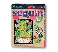 Kitfix - Sequin Art Red ECO - Cactus - 21 x 28cm - Imagen de lentejuelas - Kits de bricolaje para niños o jóvenes 8+ - 2315