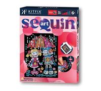 Kitfix - Sequin Art Red - Robots - Imagen de lentejuelas - 21 x 28 cm - Kit de bricolaje para niños y adultos a partir de 6+ - 2224