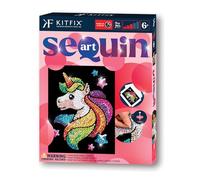 Kitfix - Sequin Art Red - Unicornio - Cuadro con lentejuelas - 21 x 28 cm - Kit de manualidades para niños y adultos a partir de 6+ - 2526
