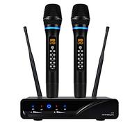 Kithouse J10 - Micrófono inalámbrico para karaoke, recargable, UHF, micrófono inalámbrico de metal, con control de graves agudos y caja receptora para cantar karaoke