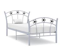 kithwjll Cama individual con diseño de fútbol gris metal 90 x 200 cm resistente cama infantil duradera con somier estable ideal para dormitorio, dormitorio juvenil o habitación infantil