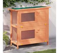kithwjll Conejera de madera para animales pequeños, con 4 puertas, 2 niveles, 90 x 45 x 89 cm, techo verde resistente a la intemperie, con cajones, apto para conejos, conejos, conejeras, refugio para