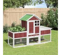 kithwjll Conejera moca madera maciza de pino 170 x 63 x 113 cm con recinto libre y bañera a prueba de fugas, jaula para animales pequeños para conejeras, casa para roedores, cobayas, vivienda al aire