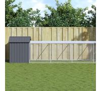 kithwjll Jaula para pollos con caño de acero galvanizado, color antracita, 117 x 609 x 123 cm, jaula para animales pequeños, con protección para techo y puerta, ideal para conejos, conejera para