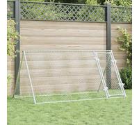 kithwjll Jaula para pollos plateada de acero galvanizado, 200 x 105 x 91 cm, con puerta y sistema de cierre, espacioso recinto para animales pequeños para conejos, conejera, refugio para roedores