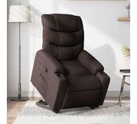kithwjll Sillón de relax con ayuda para levantarse, tejido marrón oscuro, ajustable eléctricamente, función reclinable manual, cómoda silla de salón para personas mayores, capacidad de carga de 110 kg