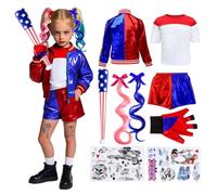 Kitimi Costume Disfraz, incluye chaqueta, Camiseta, Cortos y Guantes de Medias, Disfraz para Niñas y Accesorios para Fiestas, Carnaval y Halloween Cosplay