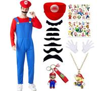 Kitimi Disfraz de Mari Adulto, Disfraz con Body, Gorro, Llavero y Guantes, Carnaval Halloween Cosplay Decoración para Niño Mujer Niño Adulto(Adultos - Rojo,S)