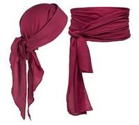 Kitimi Disfraz de Pirata Accesorios Hombre Mujer, 2 Piezas de Accesorios para Disfraz de Pirata con Pañuelo y Cinturón para Carnaval, Halloween para Mujer y Hombre