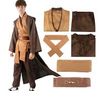 Kitimi Disfraz Je-d Adultos, Disfraz de Túnica con Capucha Cinturón，Star disfraz Cosplay de Halloween Carnaval(Marrón L)