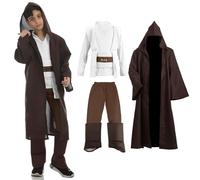 Kitimi Disfraz Je-d Niños, Disfraz de Túnica con Capucha Cinturón，Star disfraz Cosplay de Halloween Carnaval(Blanco 160)